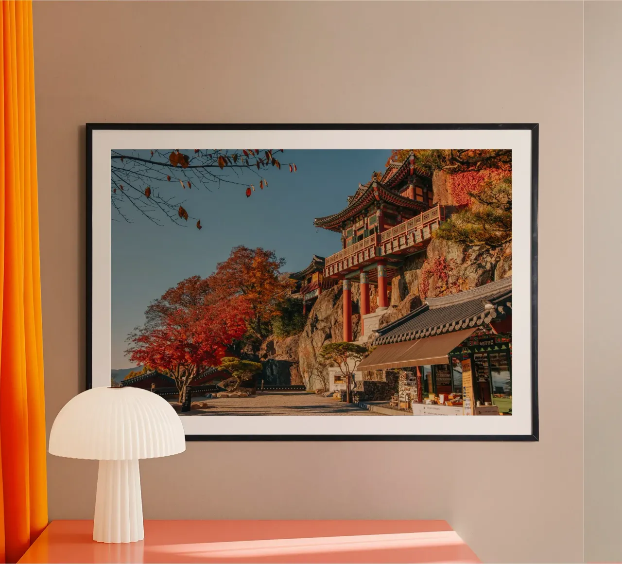 Tempio della Montagna d'Autunno in Corea del Sud carta hahnemühle da mbgraphx2