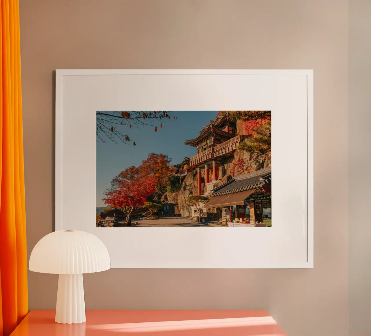 Tempio della Montagna d'Autunno in Corea del Sud carta hahnemühle da mbgraphx2