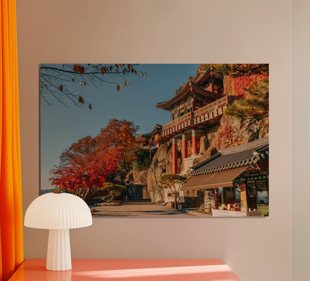 Tempio della Montagna d'Autunno in Corea del Sud carta hahnemühle da mbgraphx2