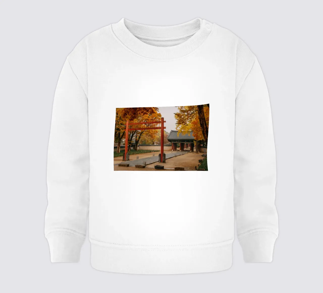 Tempio in autunno a Jeonju, Corea del Sud felpa neonato da mbgraphx2