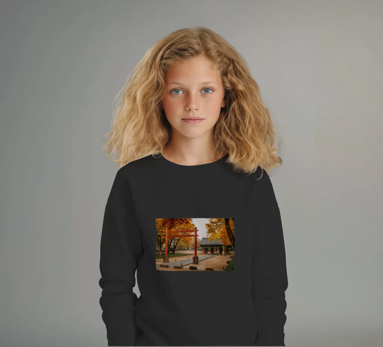 Tempio in autunno a Jeonju, Corea del Sud felpa bambino da mbgraphx2