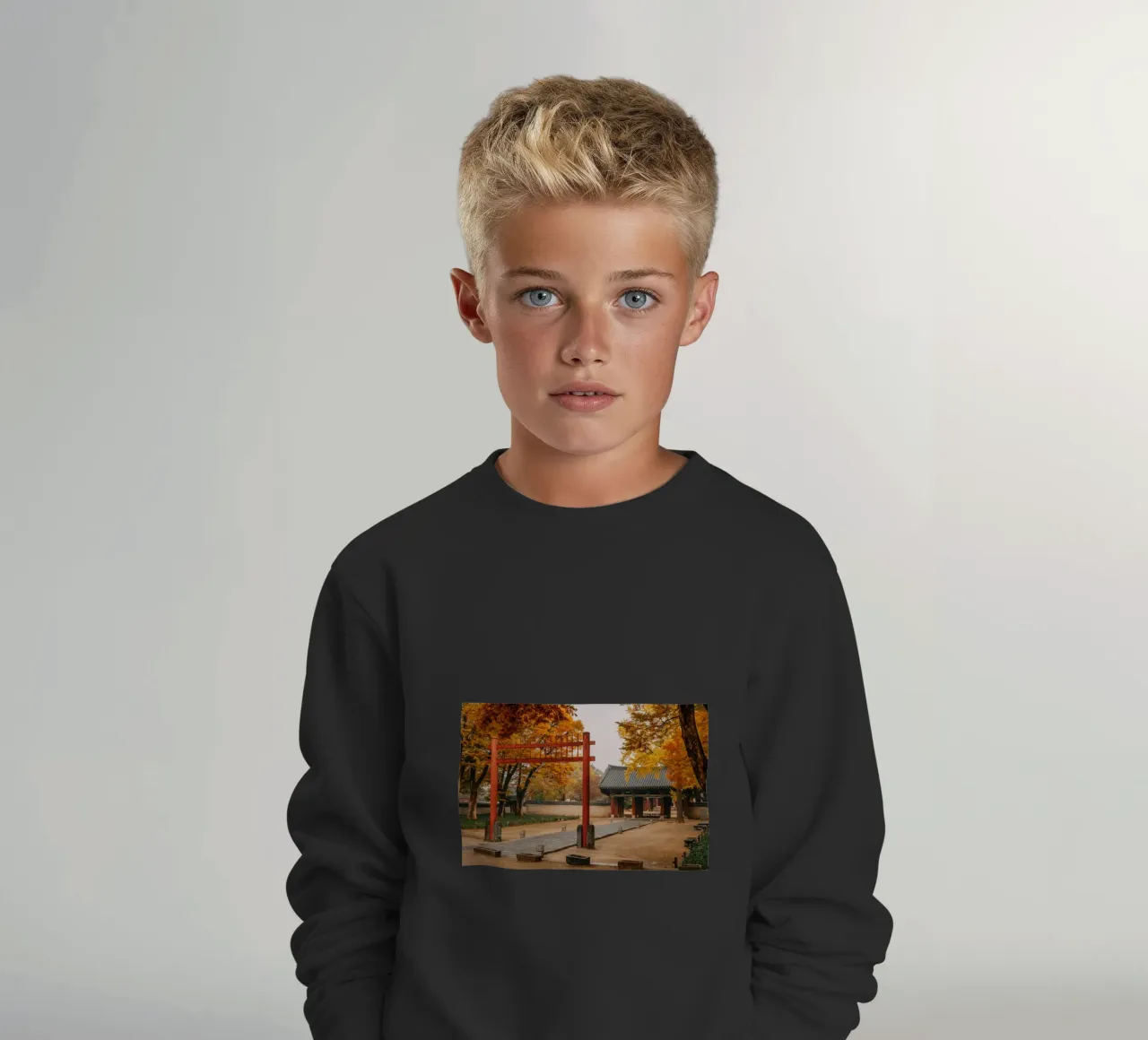 Tempio in autunno a Jeonju, Corea del Sud felpa bambino da mbgraphx2