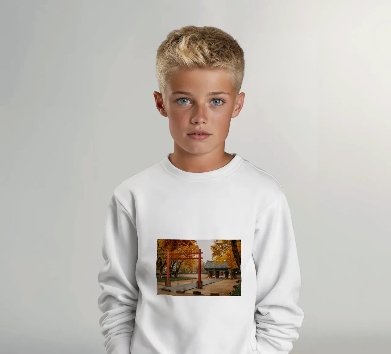 Tempio in autunno a Jeonju, Corea del Sud felpa bambino da mbgraphx2