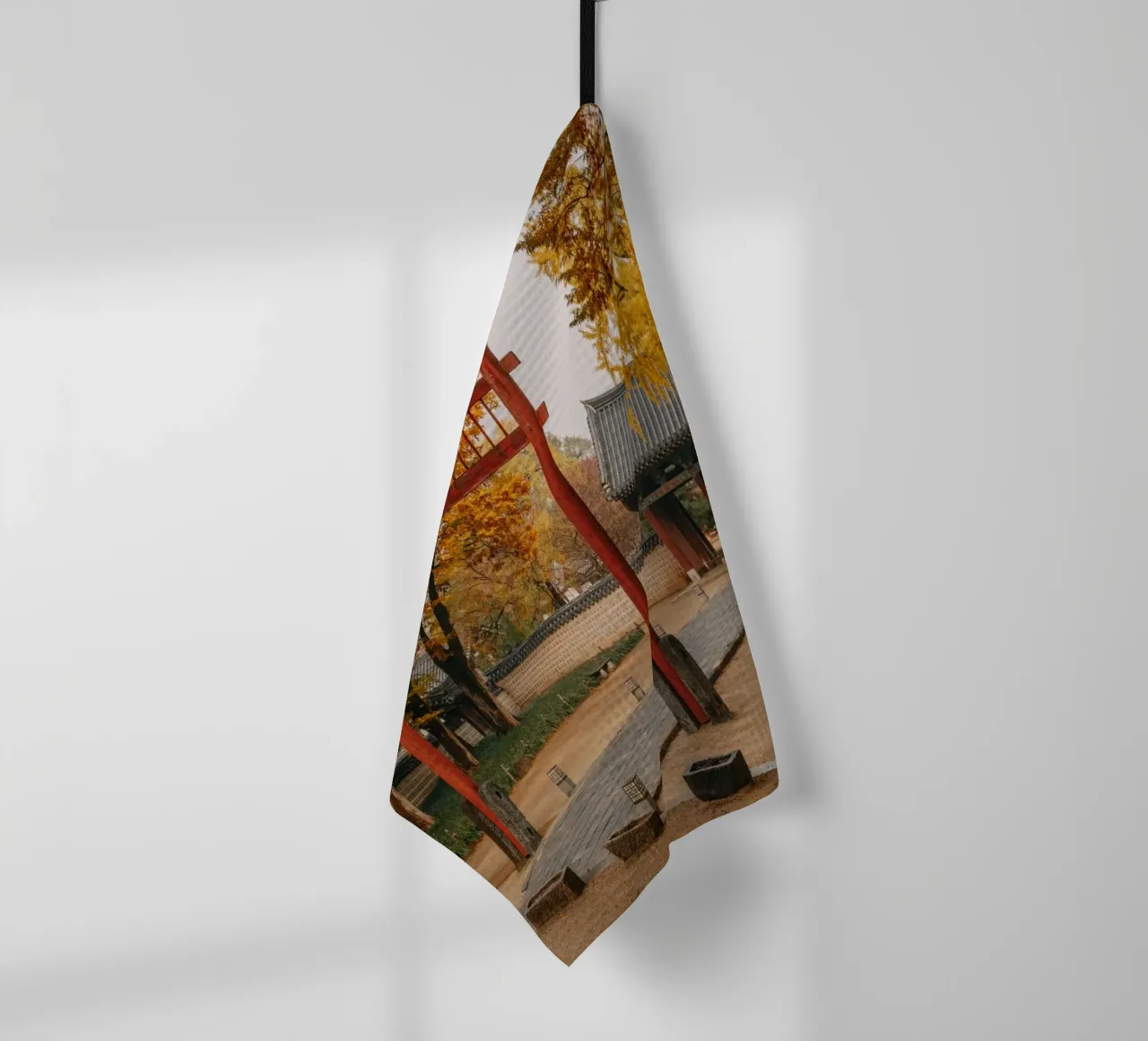 Temple en automne à Jeonju, Corée du Sud torchon de mbgraphx2