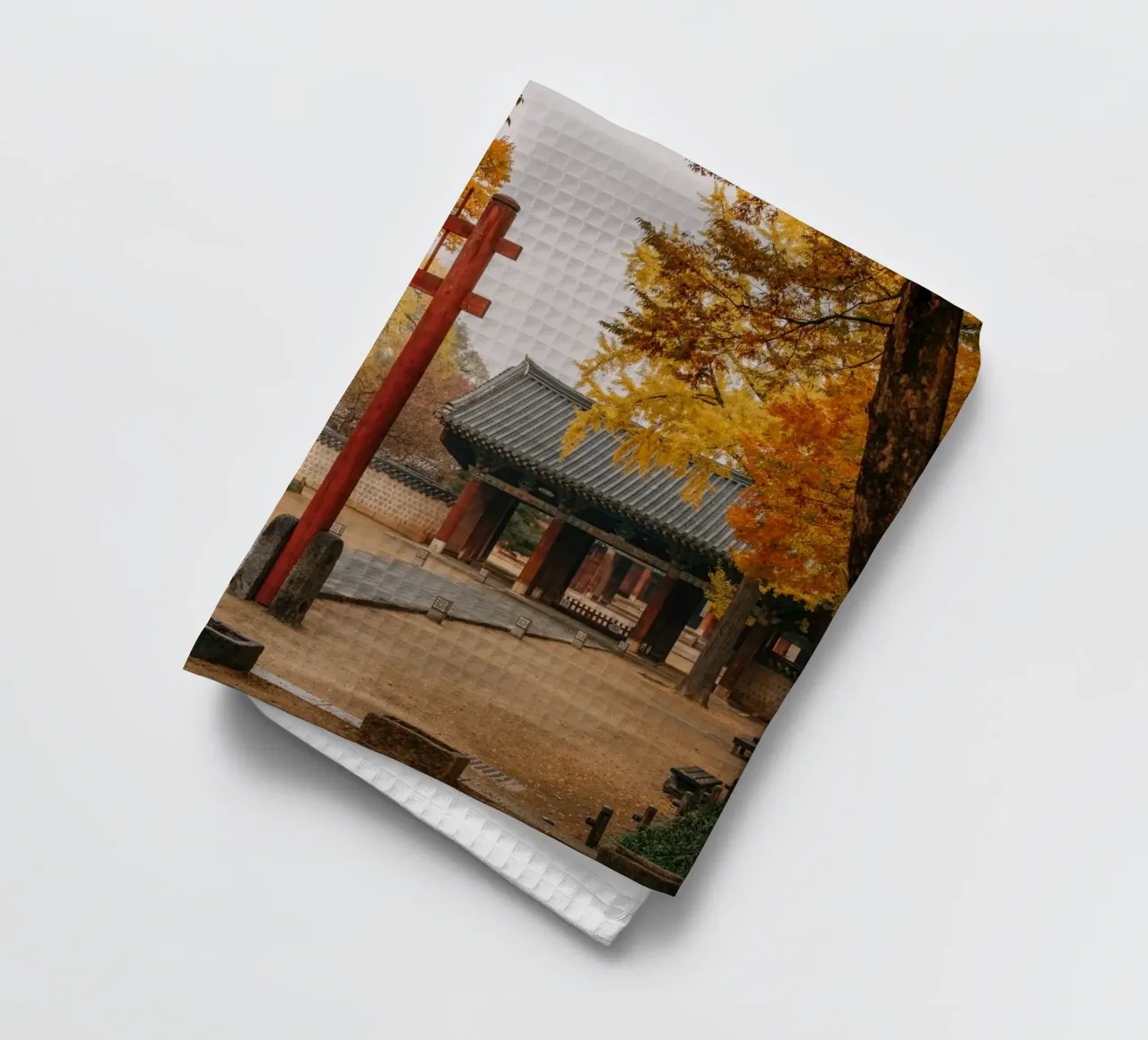 Temple en automne à Jeonju, Corée du Sud torchon de mbgraphx2