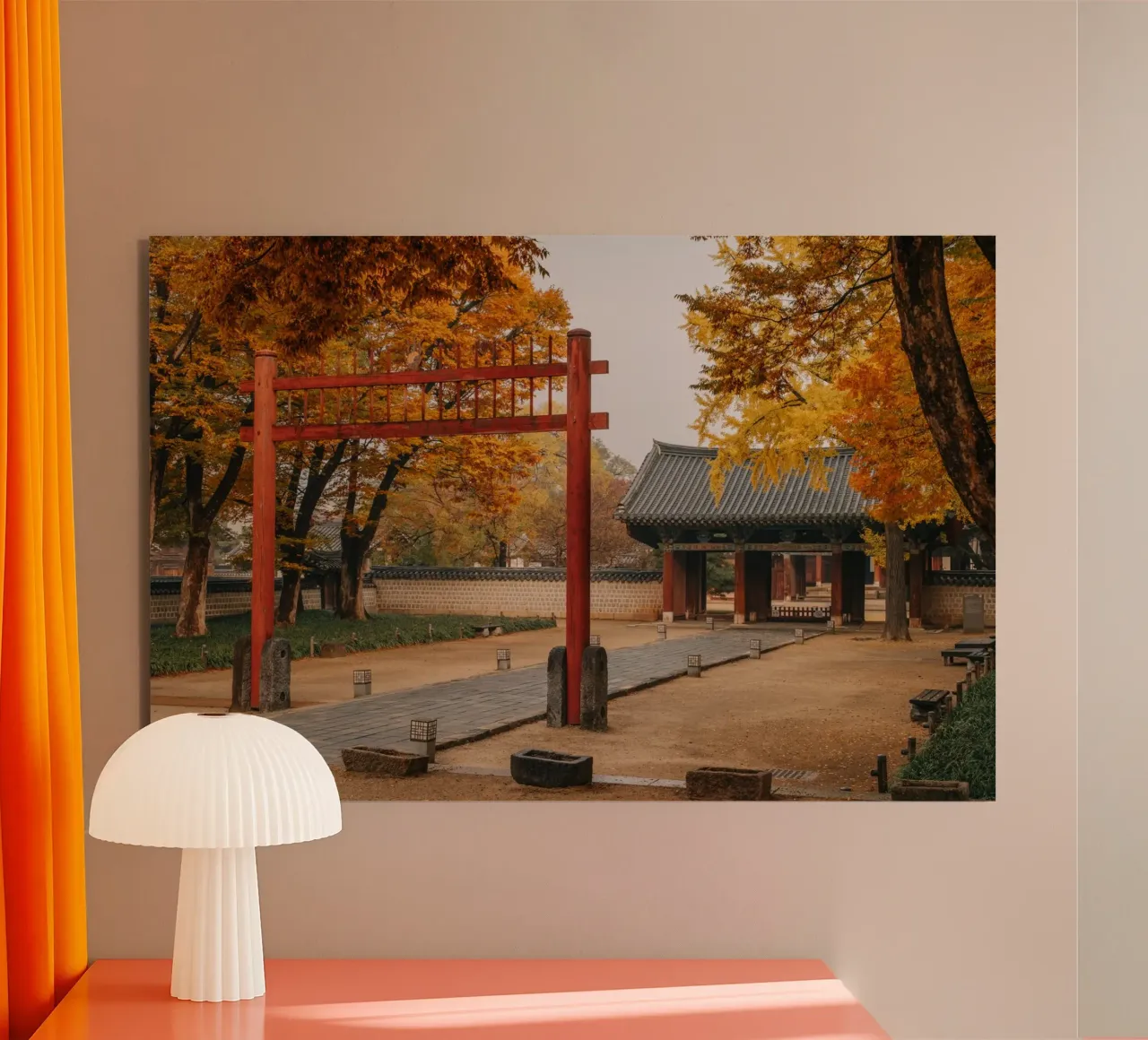 Tempio in autunno a Jeonju, Corea del Sud alluminio dibond da mbgraphx2