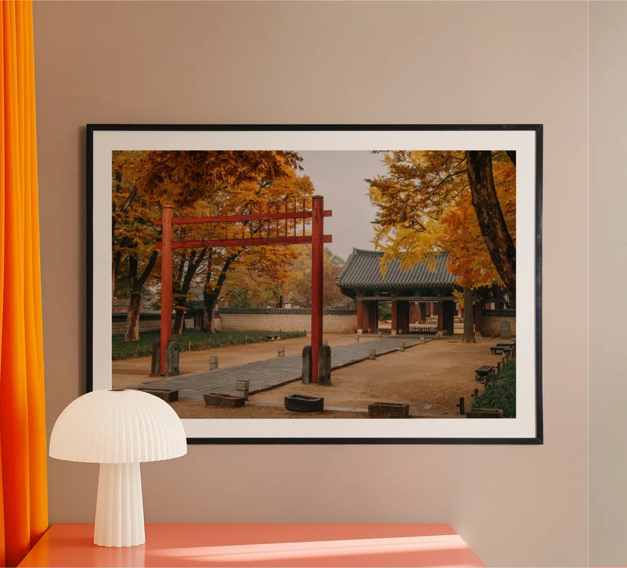 Tempio in autunno a Jeonju, Corea del Sud carta hahnemühle da mbgraphx2