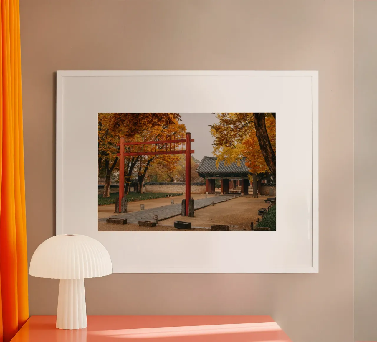 Tempio in autunno a Jeonju, Corea del Sud carta hahnemühle da mbgraphx2