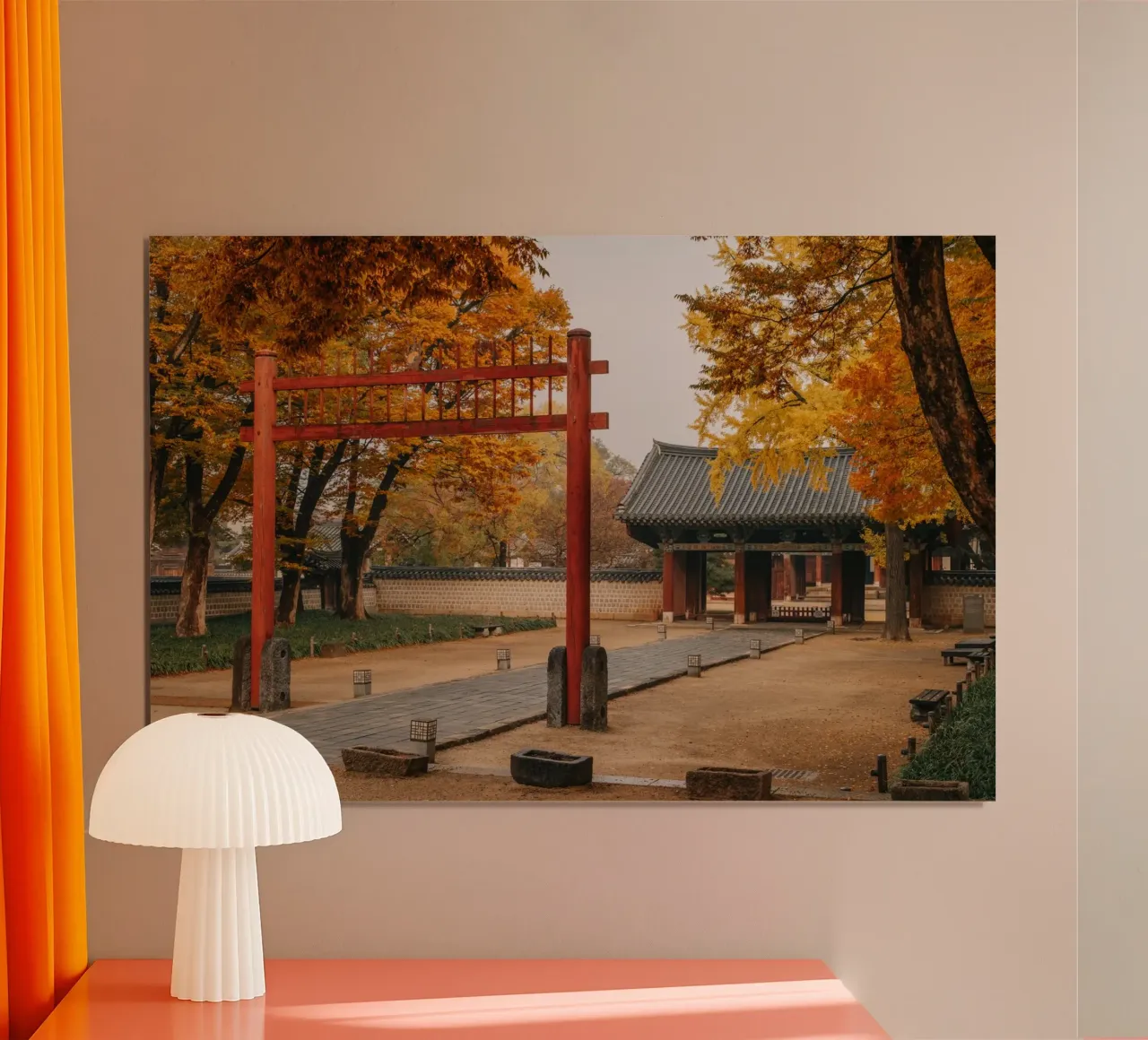 Tempio in autunno a Jeonju, Corea del Sud carta hahnemühle da mbgraphx2