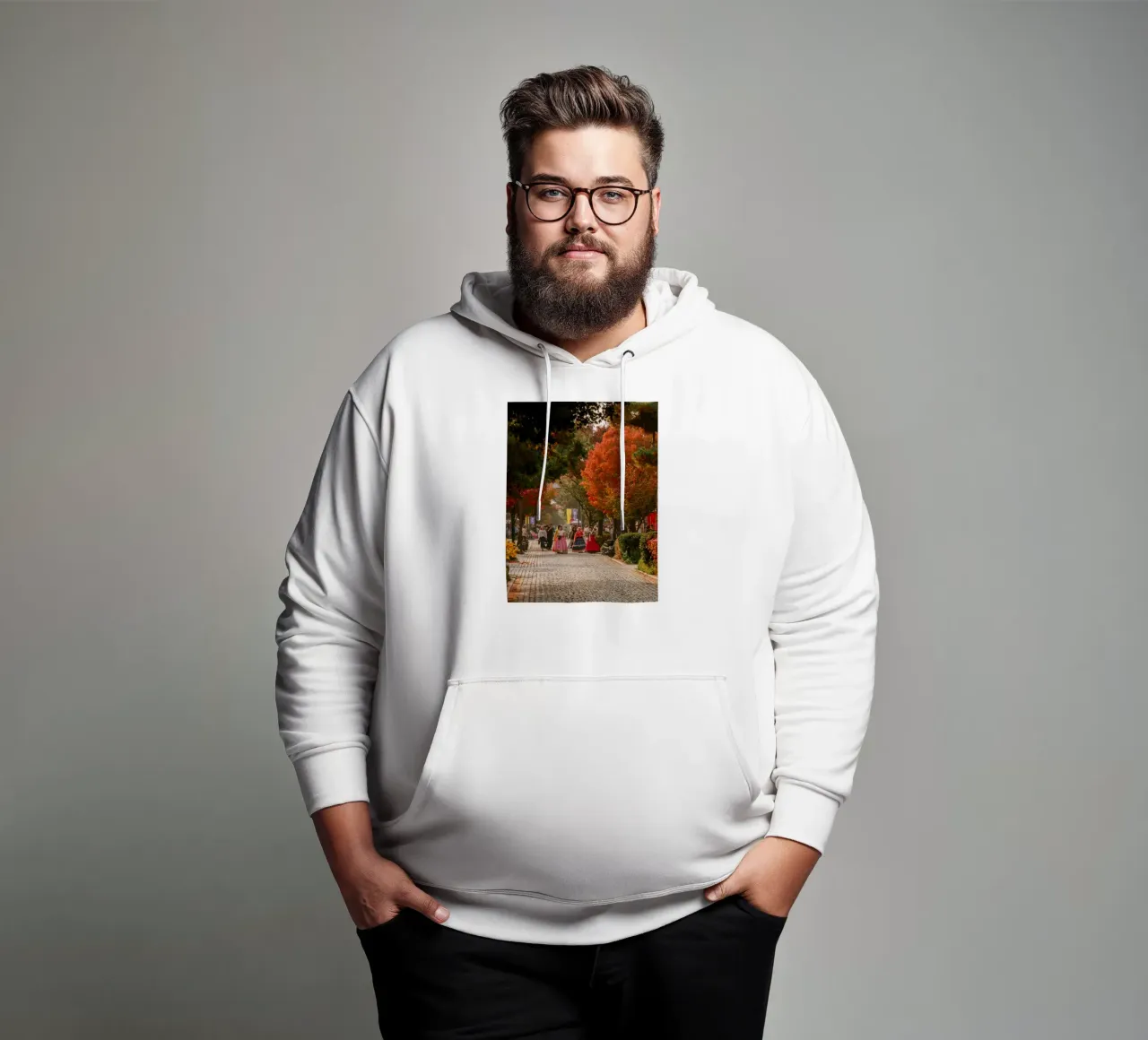 La via dell'autunno a Jeonju, Corea del Sud felpa con cappuccio da mbgraphx2