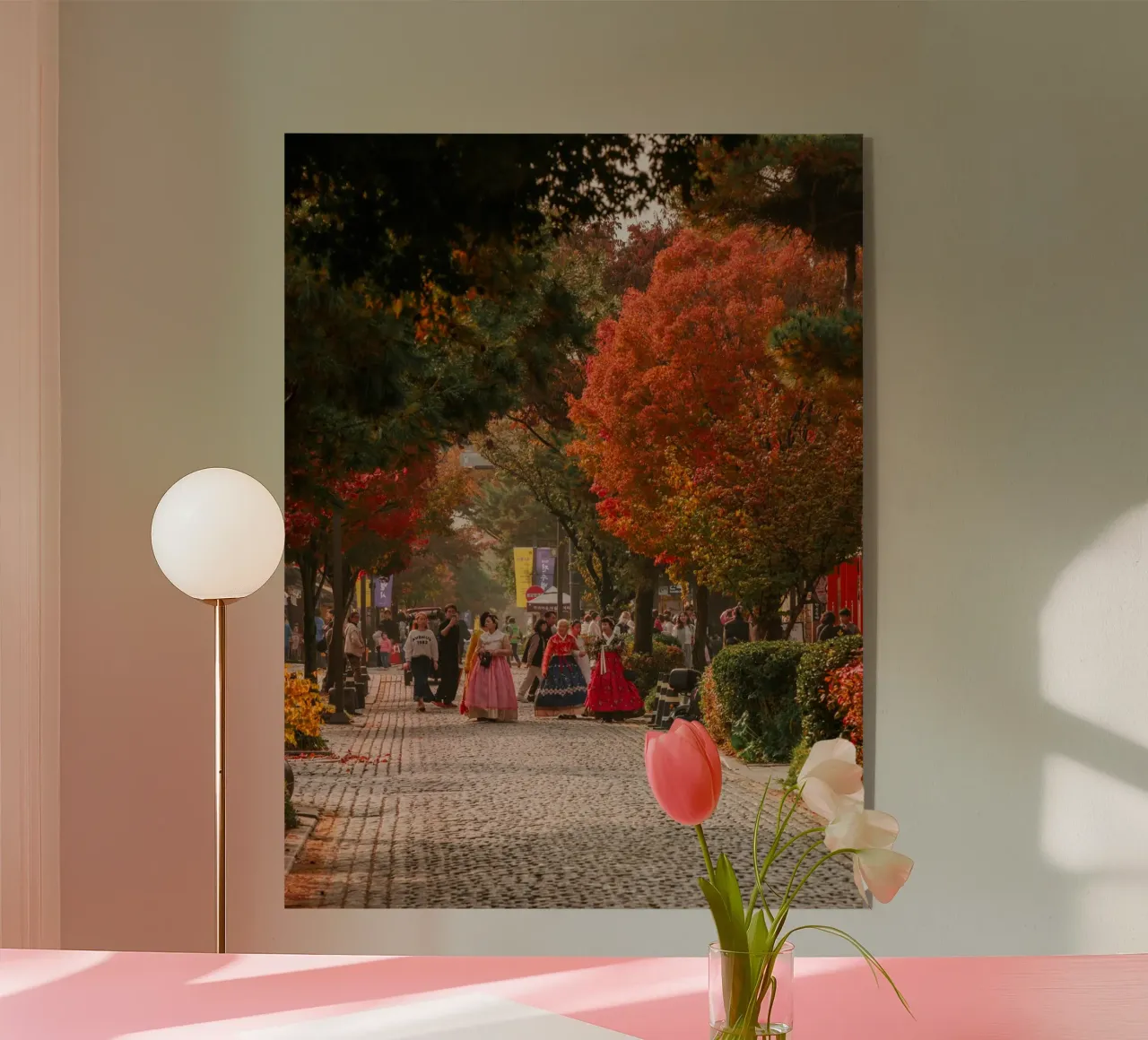 La via dell'autunno a Jeonju, Corea del Sud plexiglass da mbgraphx2