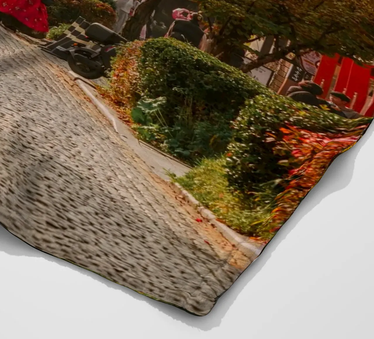 La via dell'autunno a Jeonju, Corea del Sud coperta in pile da mbgraphx2