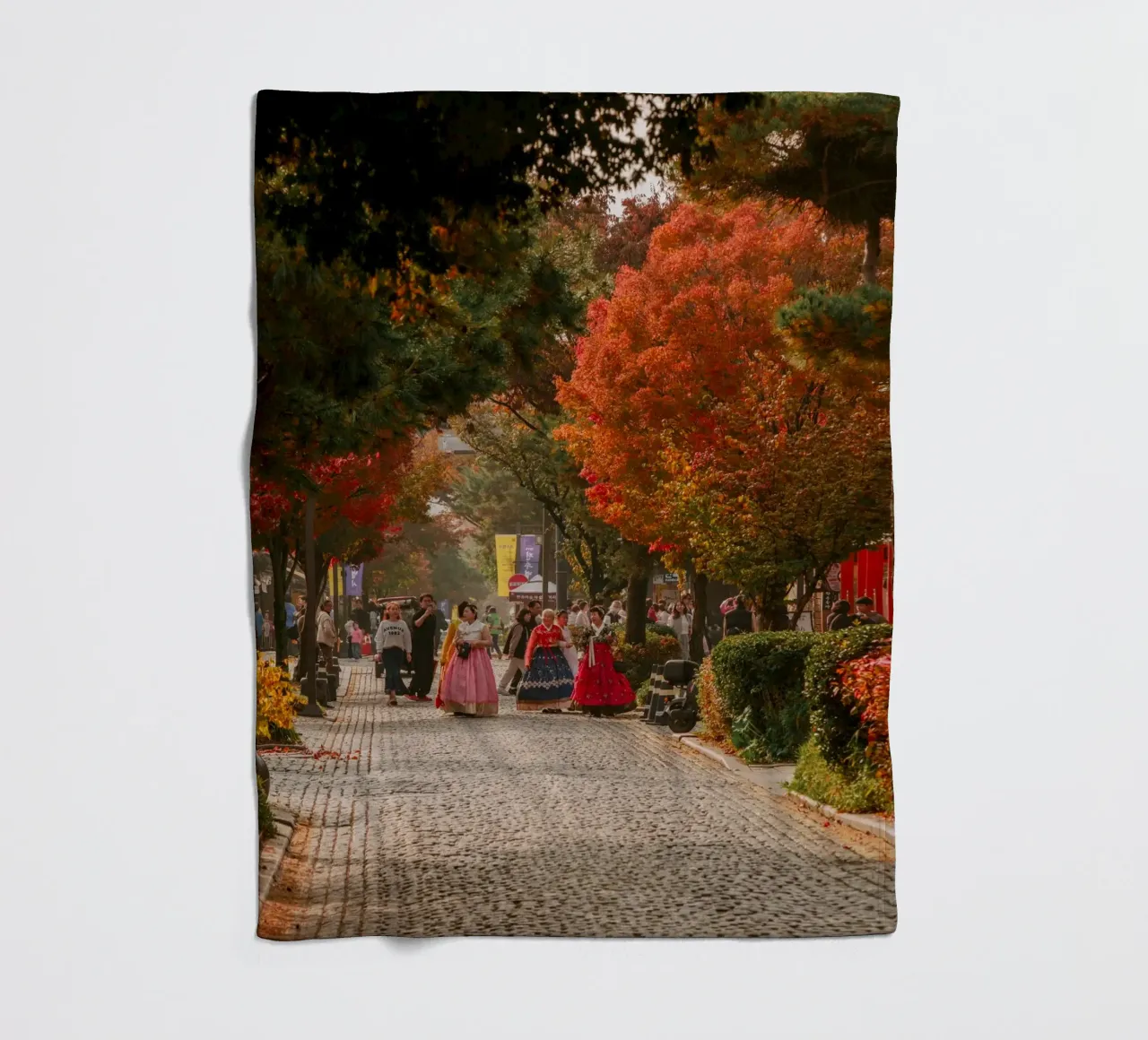 La via dell'autunno a Jeonju, Corea del Sud coperta in pile da mbgraphx2