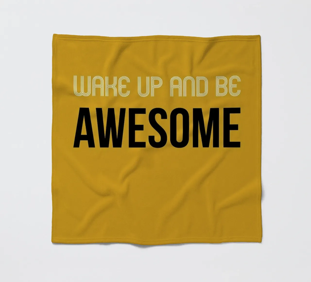 Wake Up and Be Awesome Poster Yellow coperta in pile da Naxart