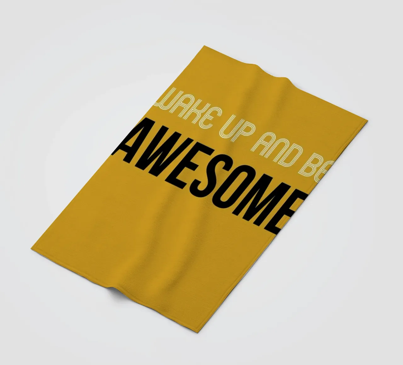 Wake Up and Be Awesome Poster Yellow coperta in pile da Naxart