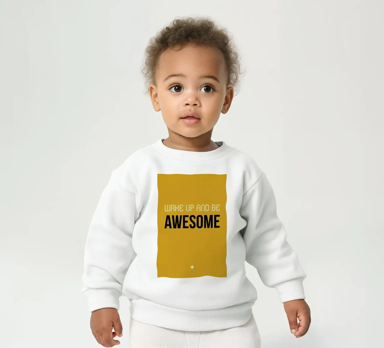 Wake Up and Be Awesome Poster Yellow felpa neonato da Naxart