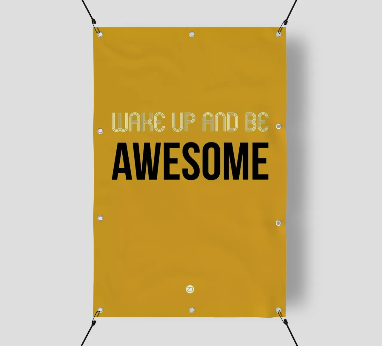 Wake Up and Be Awesome Poster Yellow telo in pvc da Naxart