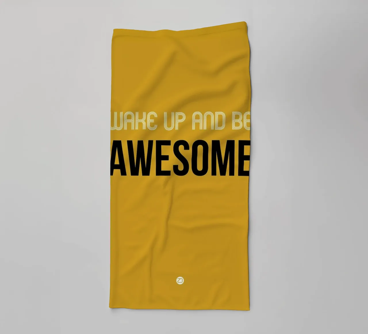Wake Up and Be Awesome Poster Yellow asciugamano da bagno da Naxart