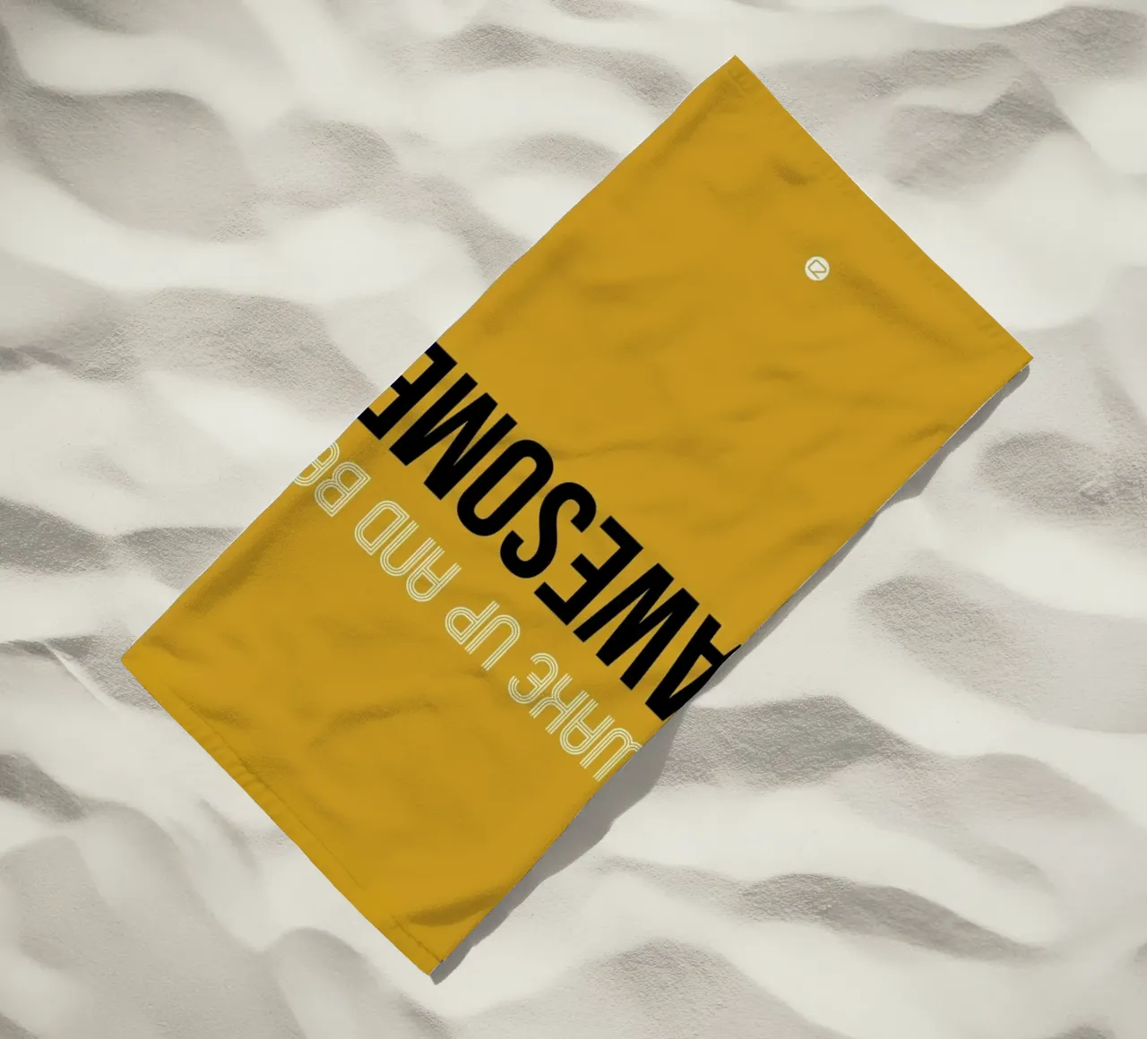 Wake Up and Be Awesome Poster Yellow telo mare da Naxart