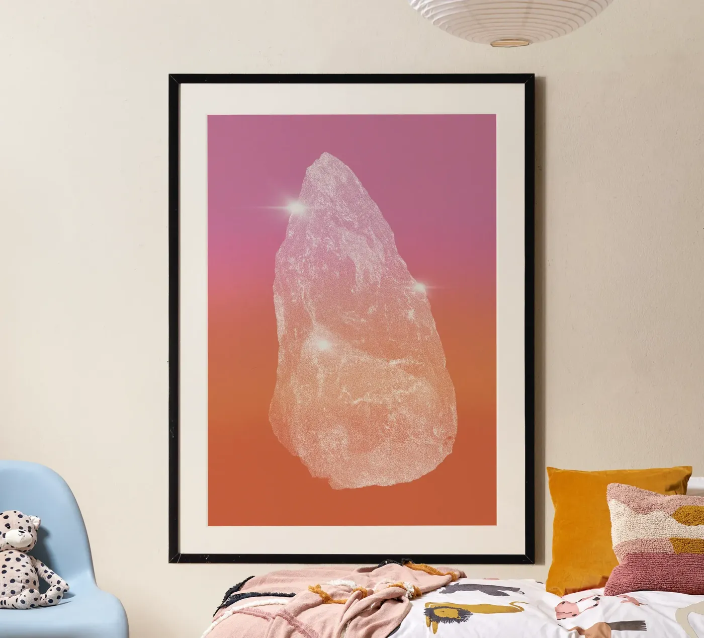Gradient pink orange crystal sunset poster van felixschuster