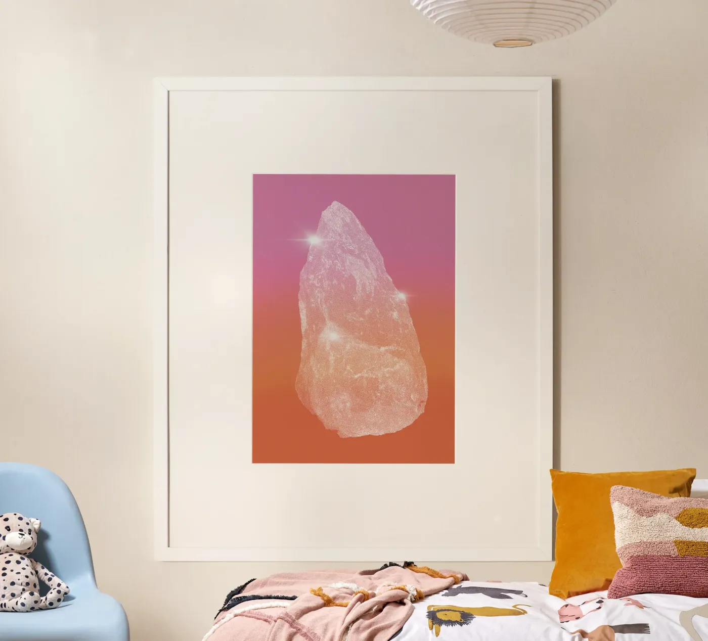 Gradient pink orange crystal sunset poster van felixschuster