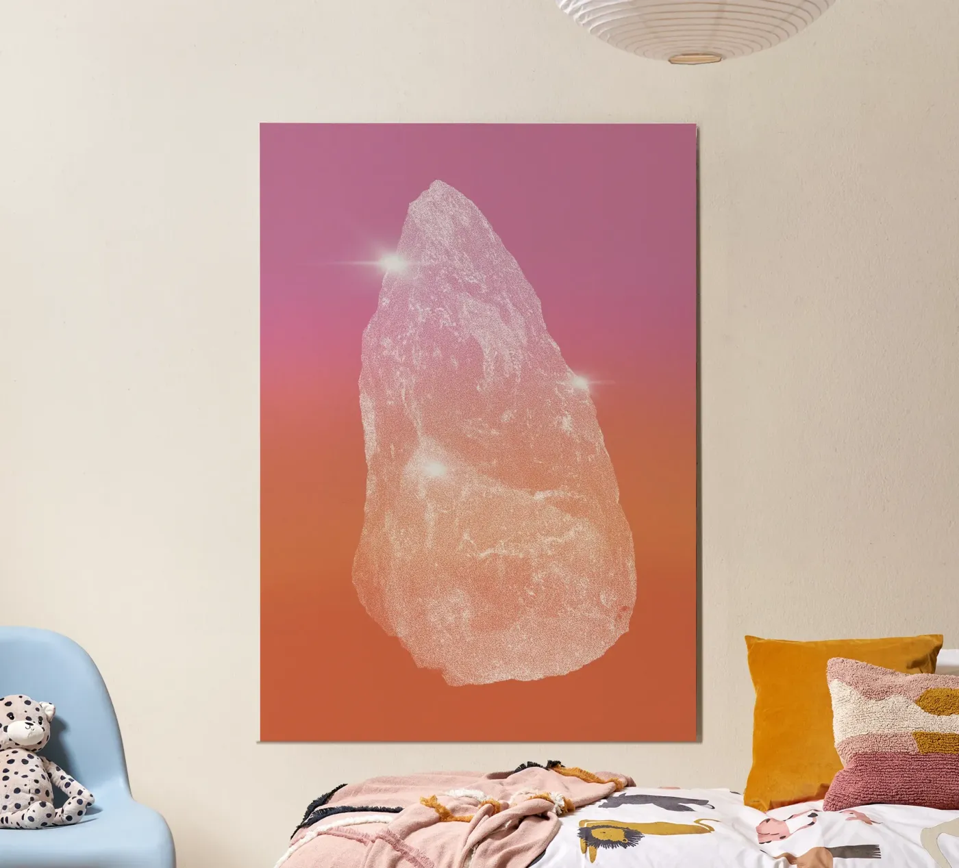 Gradient pink orange crystal sunset poster van felixschuster