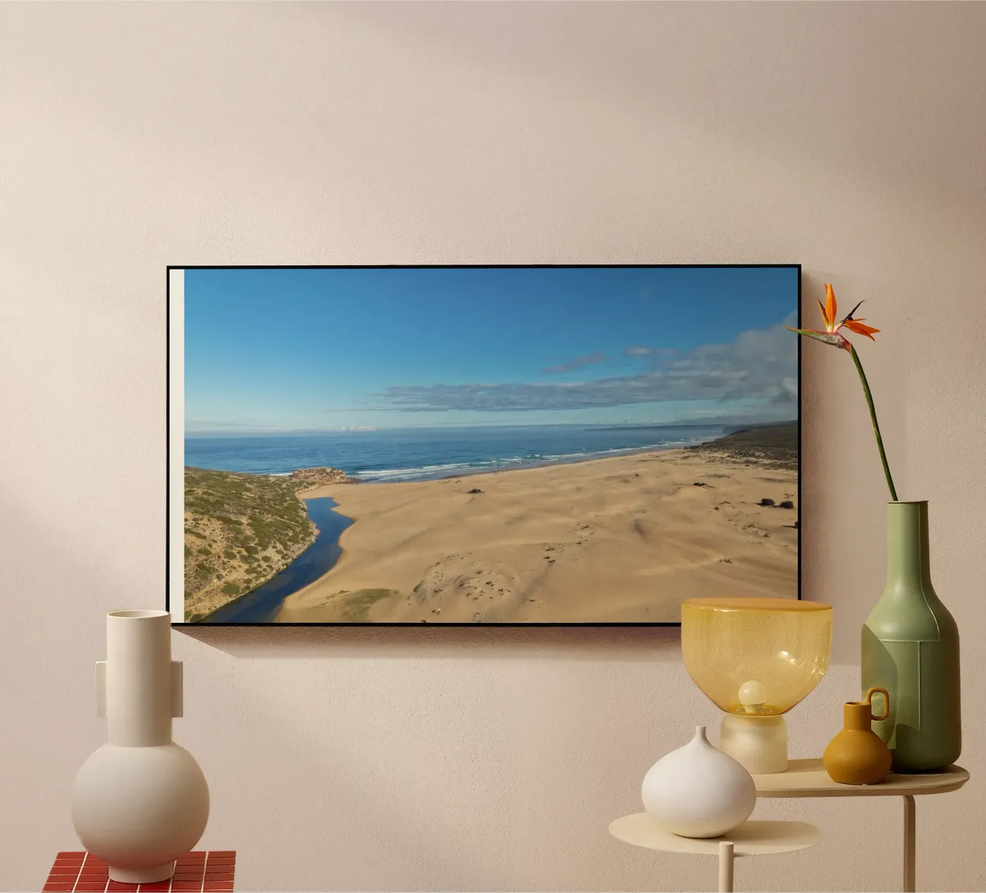 Sandy beach ocean Acryl-Glas von Moias Design