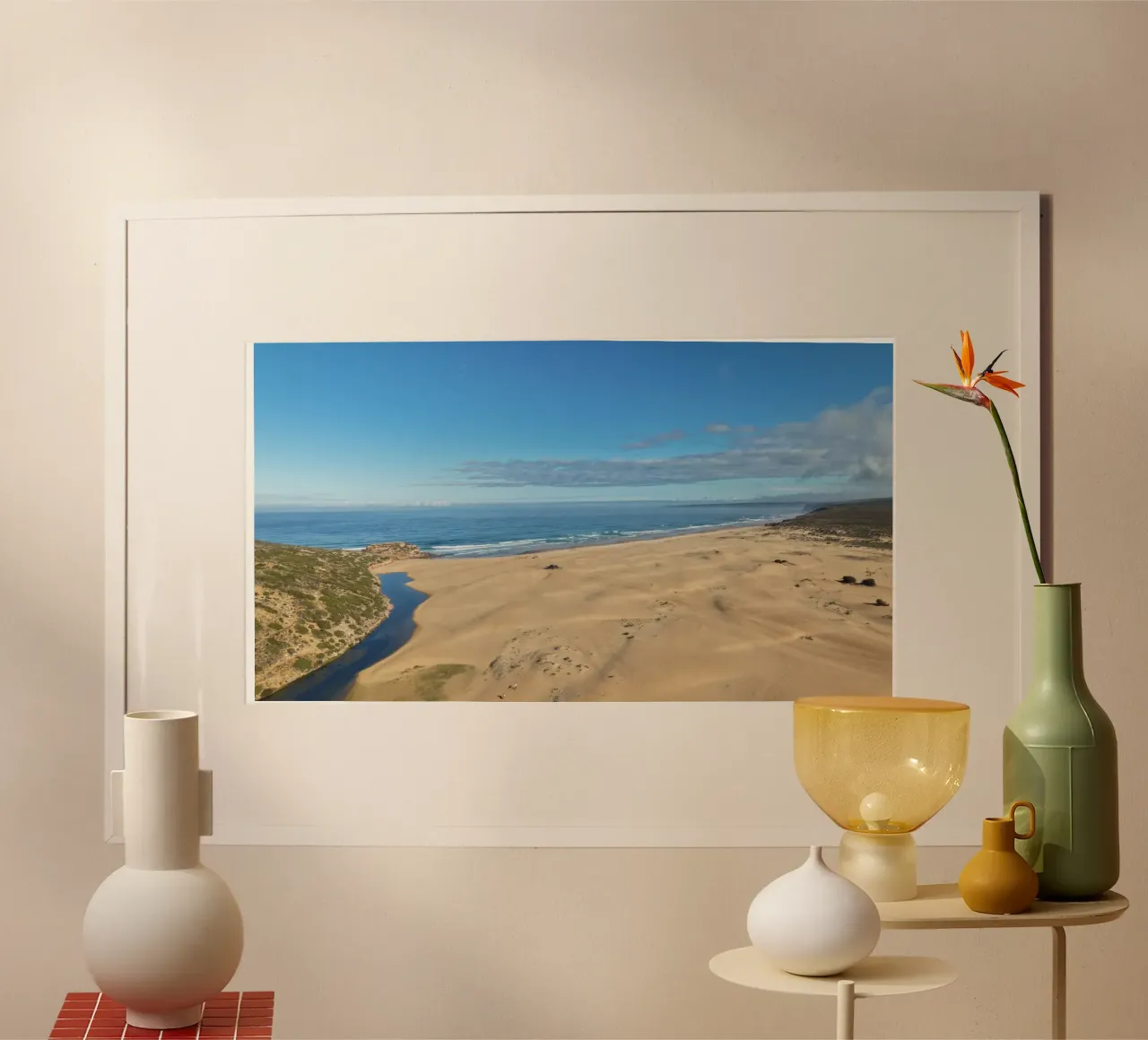 Sandy beach ocean poster da Moias Design