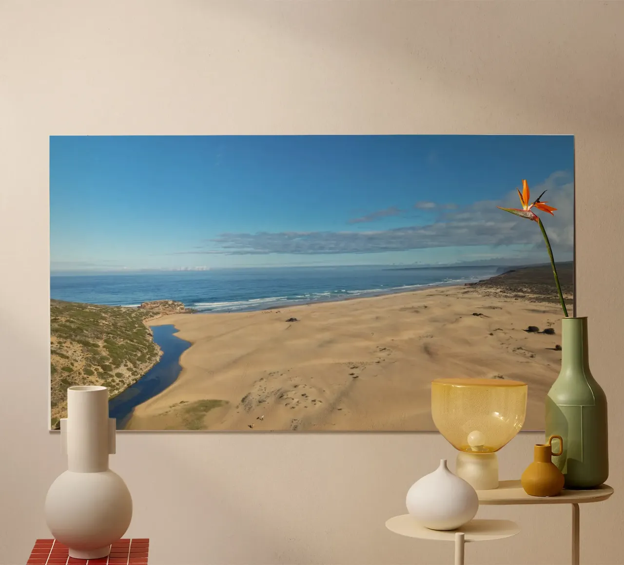Sandy beach ocean poster da Moias Design