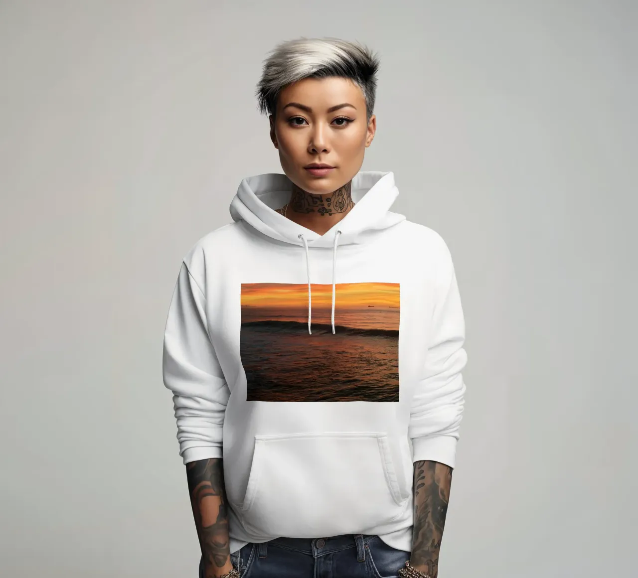 Sunset wave felpa con cappuccio da Moias Design