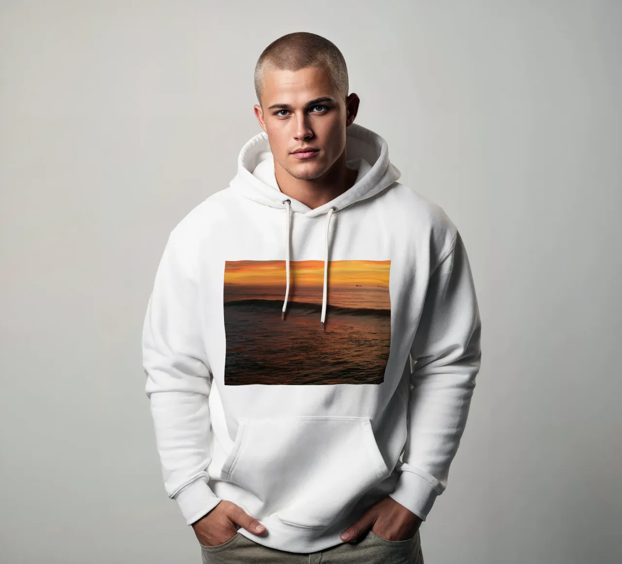 Sunset wave felpa con cappuccio da Moias Design