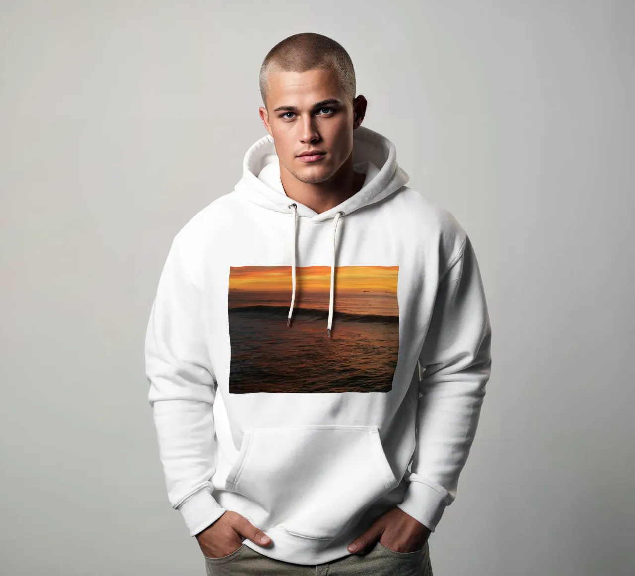 Sunset wave felpa con cappuccio da Moias Design