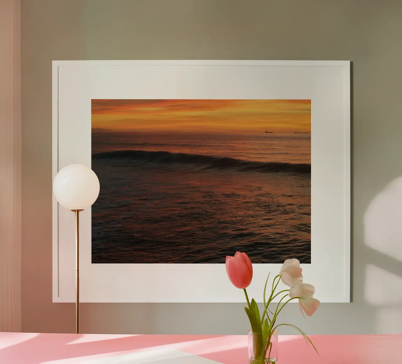 Sunset wave poster de Moias Design
