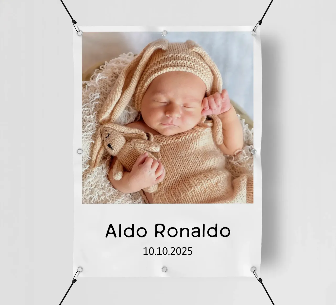 La vostra immagine con un testo a scelta, formato verticale, immagine quadrata telo in pvc da rb-Fotografie