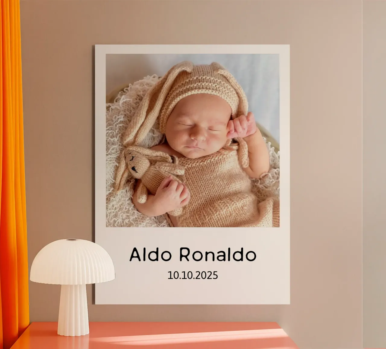 La vostra immagine con un testo a scelta, formato verticale, immagine quadrata alluminio dibond da rb-Fotografie