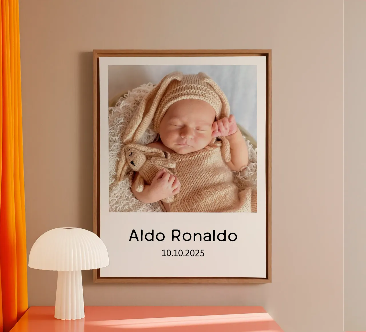 La vostra immagine con un testo a scelta, formato verticale, immagine quadrata tela da rb-Fotografie