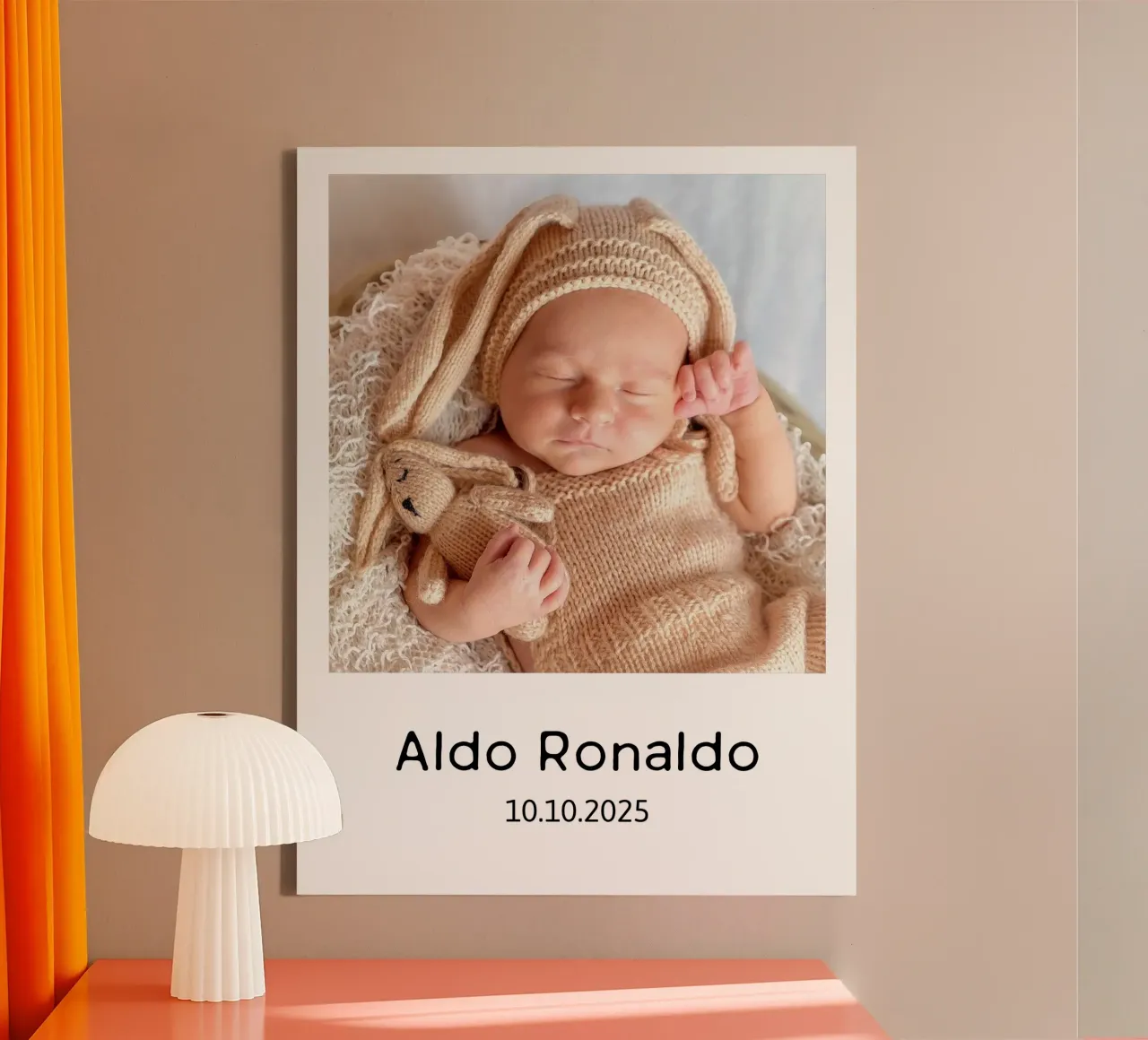 La vostra immagine con un testo a scelta, formato verticale, immagine quadrata tela da rb-Fotografie