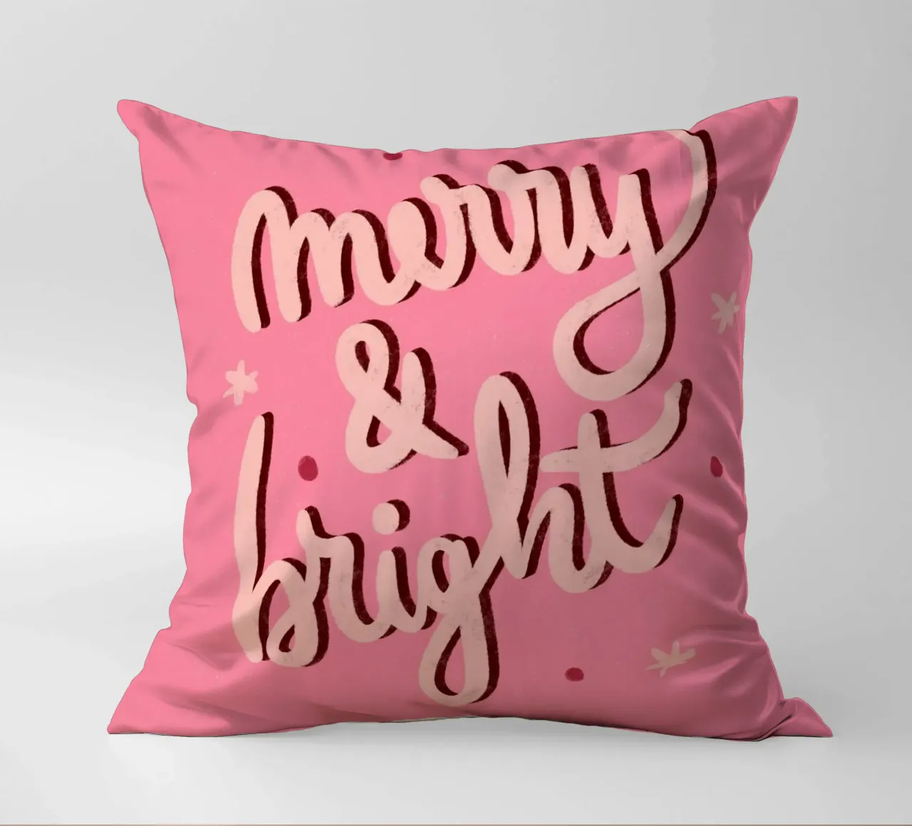 Merry and bright decorative cushion by Wackapacka Holiday Shop