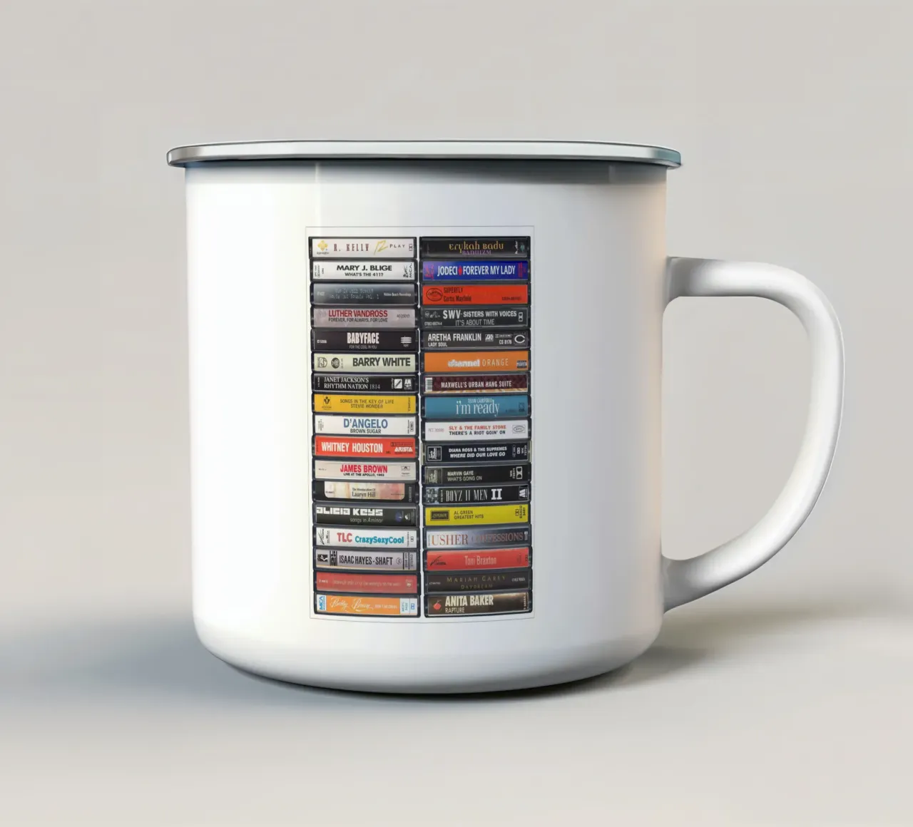 Musica R&B Stampa tazza in smalto da MrMustardPrints