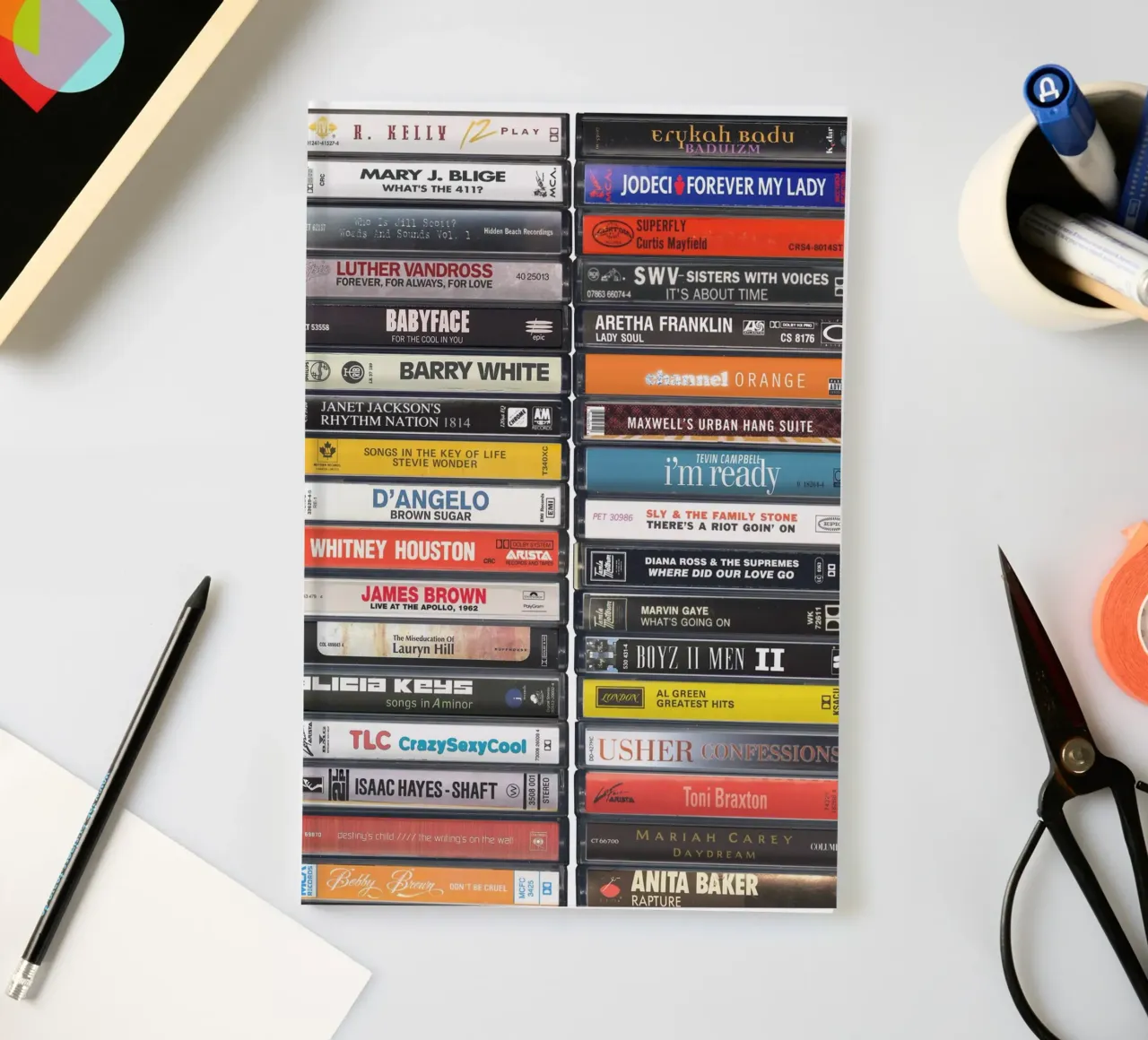 R&B Music Print notebook by MrMustardPrints