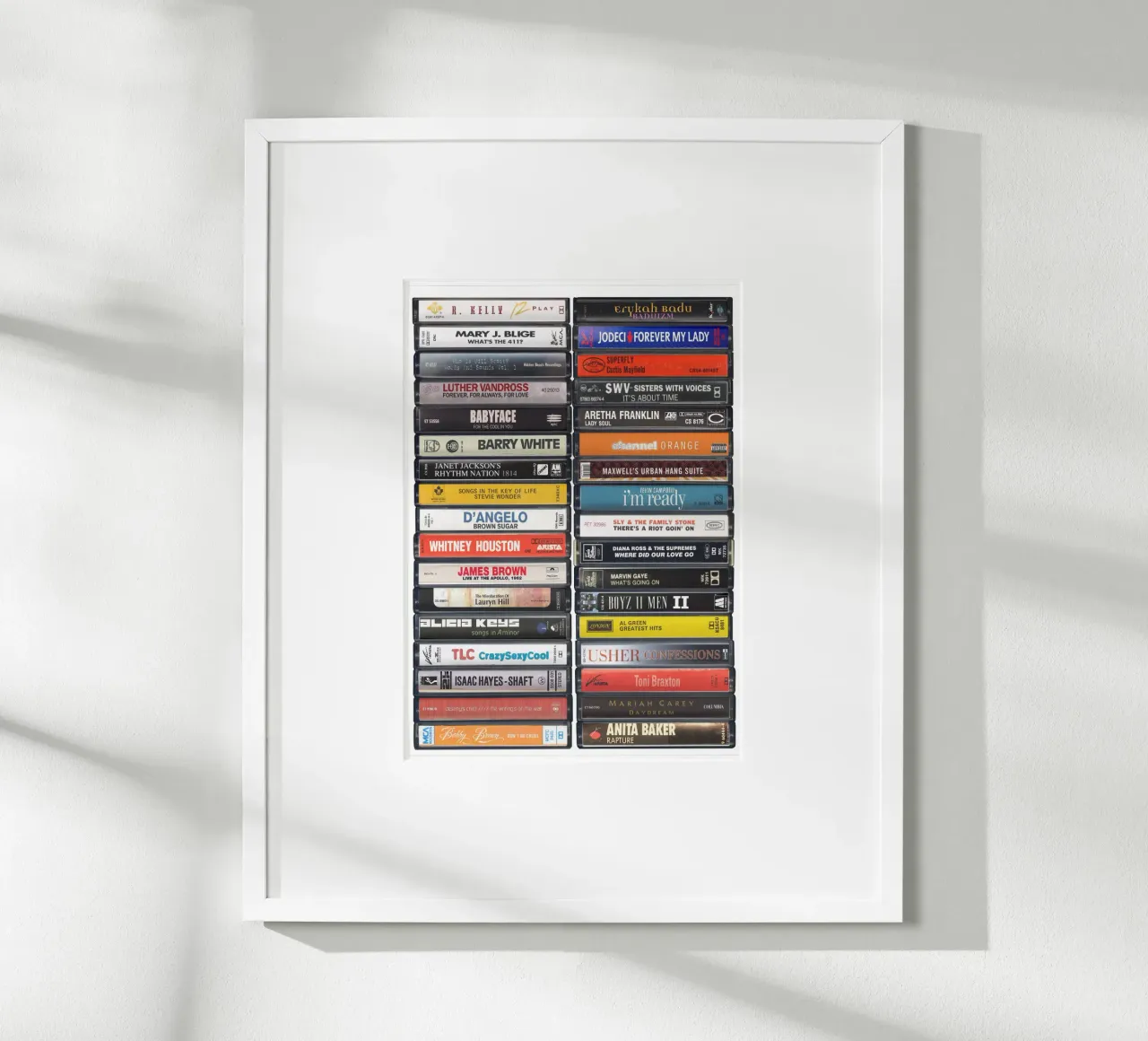 R&B Music Print poster con marco de plástico de MrMustardPrints