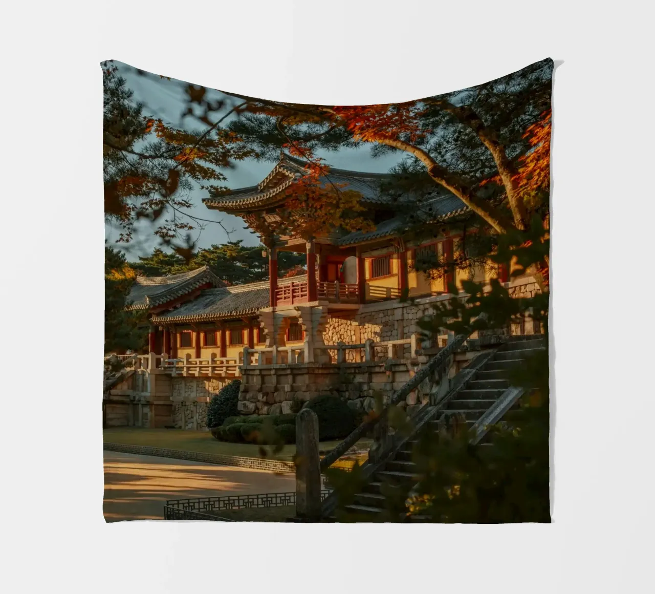 Autunno al tempio Bulguksa di Gyeongju, Corea del Sud coperta in pile da mbgraphx2