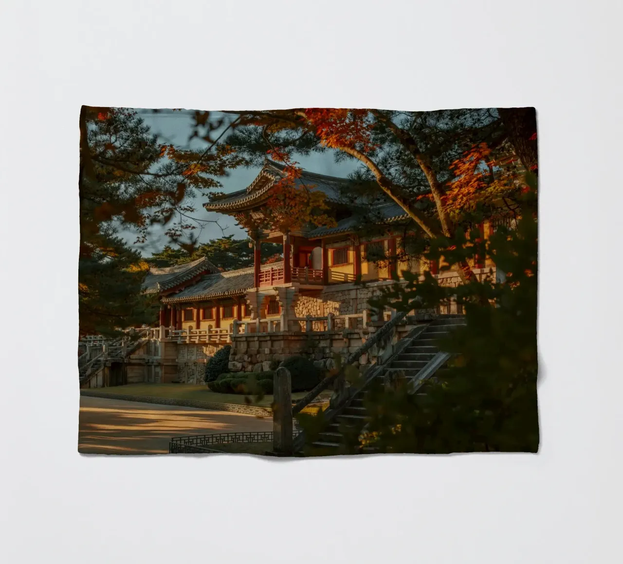 Autunno al tempio Bulguksa di Gyeongju, Corea del Sud coperta in pile da mbgraphx2