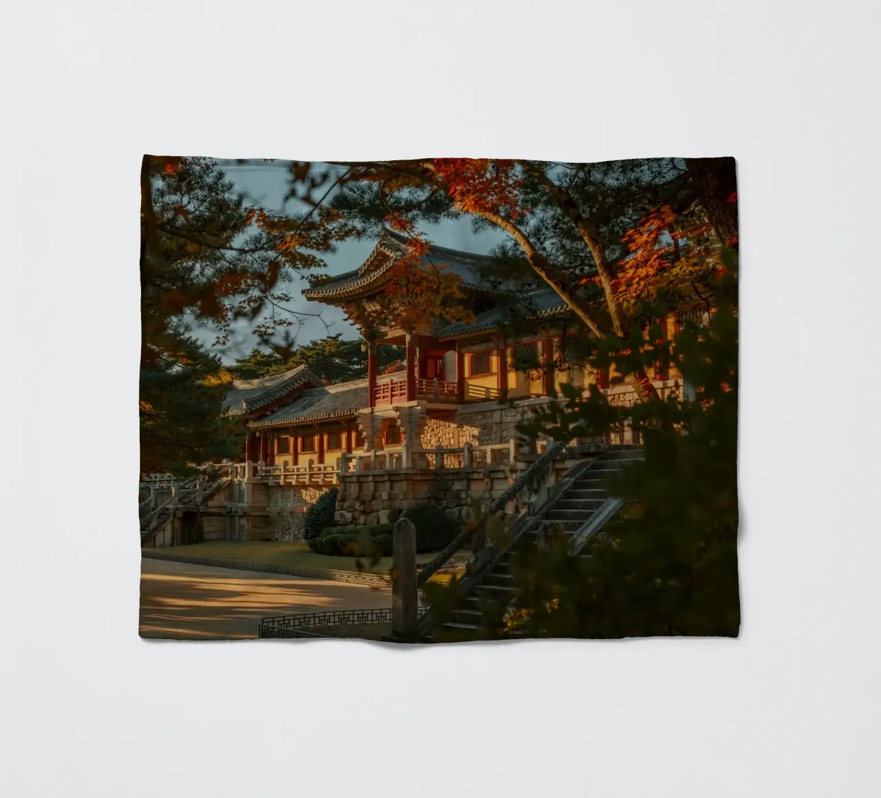 Autunno al tempio Bulguksa di Gyeongju, Corea del Sud coperta in pile da mbgraphx2