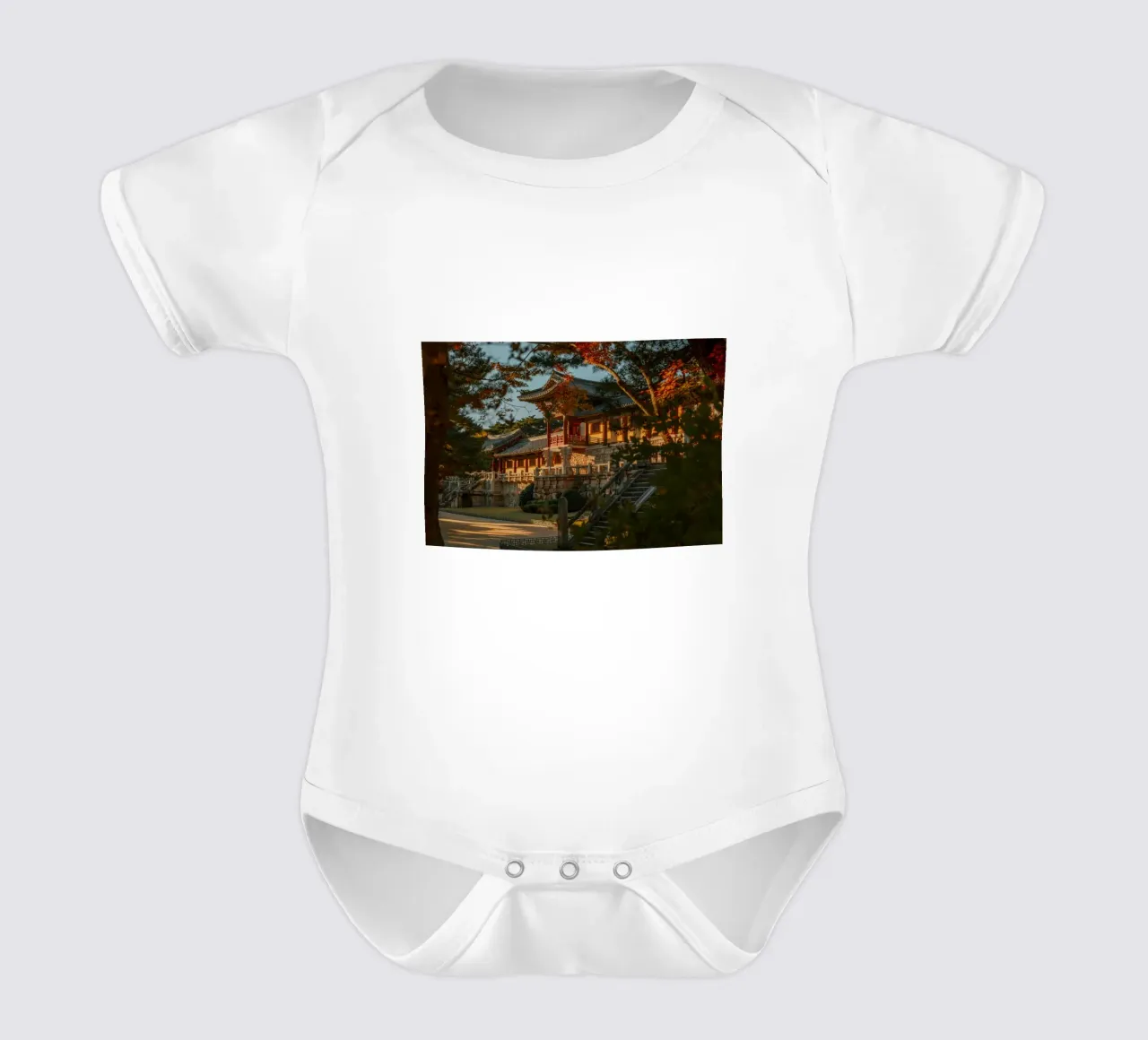 Autunno al tempio Bulguksa di Gyeongju, Corea del Sud body neonato maniche corte da mbgraphx2