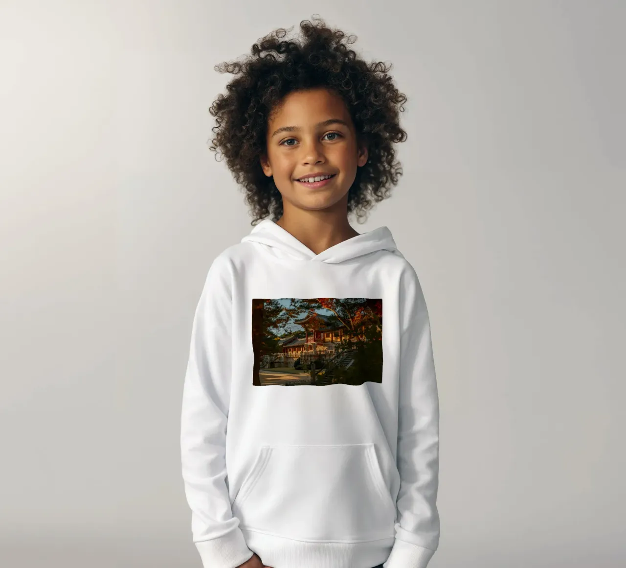 Autunno al tempio Bulguksa di Gyeongju, Corea del Sud felpa bambino con cappuccio da mbgraphx2