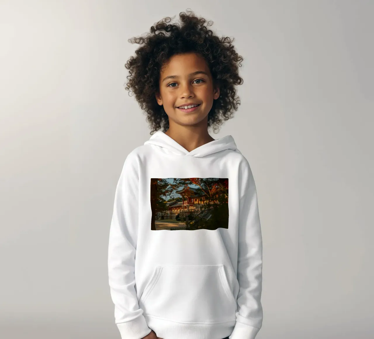 Autunno al tempio Bulguksa di Gyeongju, Corea del Sud felpa bambino con cappuccio da mbgraphx2