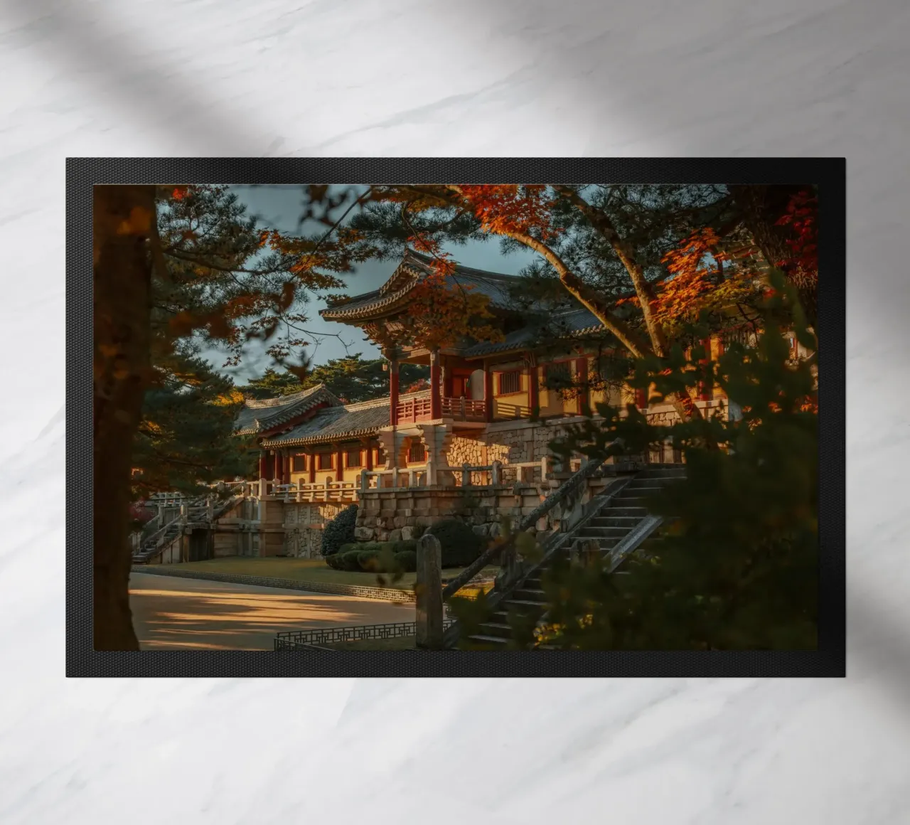 Autunno al tempio Bulguksa di Gyeongju, Corea del Sud zerbino da mbgraphx2