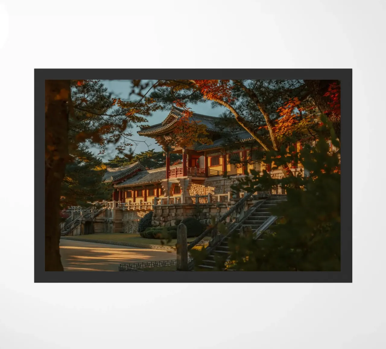 Autunno al tempio Bulguksa di Gyeongju, Corea del Sud zerbino da mbgraphx2