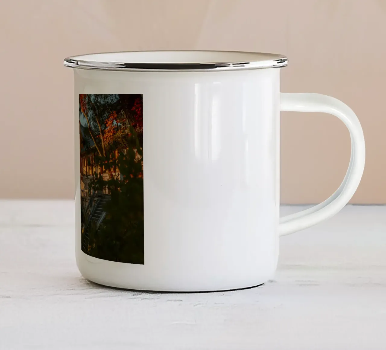 Herfst bij Bulguksa Tempel in Gyeongju, Zuid-Korea emaille mok van mbgraphx2